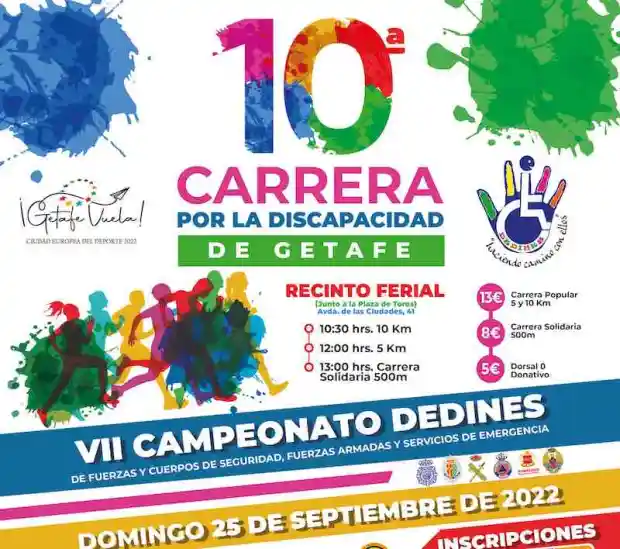 Academia Cronos patrocinador oficial de la 10º Carrera por la discapacidad de Getafe